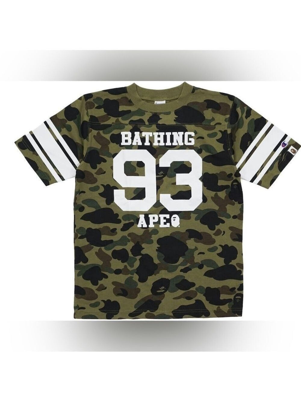 BAPE Bathing Ape x Champion 1st Camo Cotton Football Jersey Crewneck Tee